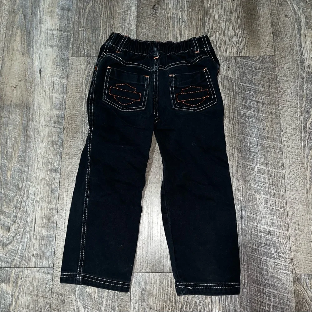 Harley Davidson Black Faded Embroidered Pants Size 3T